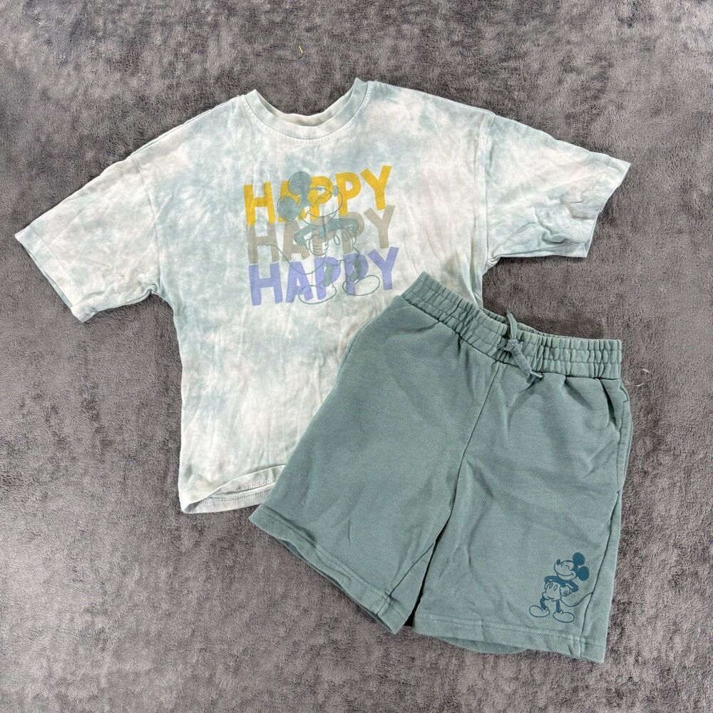 5-6 Disney Parks Mickey Mouse HAPPY HAPPY HAPPY Tie Dye Outfit Set